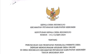 SK Pengelola Website Desa